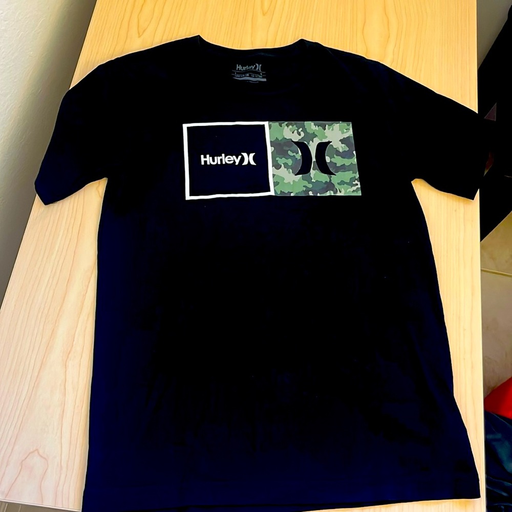 Hurley Shirt Boys  Black Camouflage Surfer Surfing Casual Youth Size Large